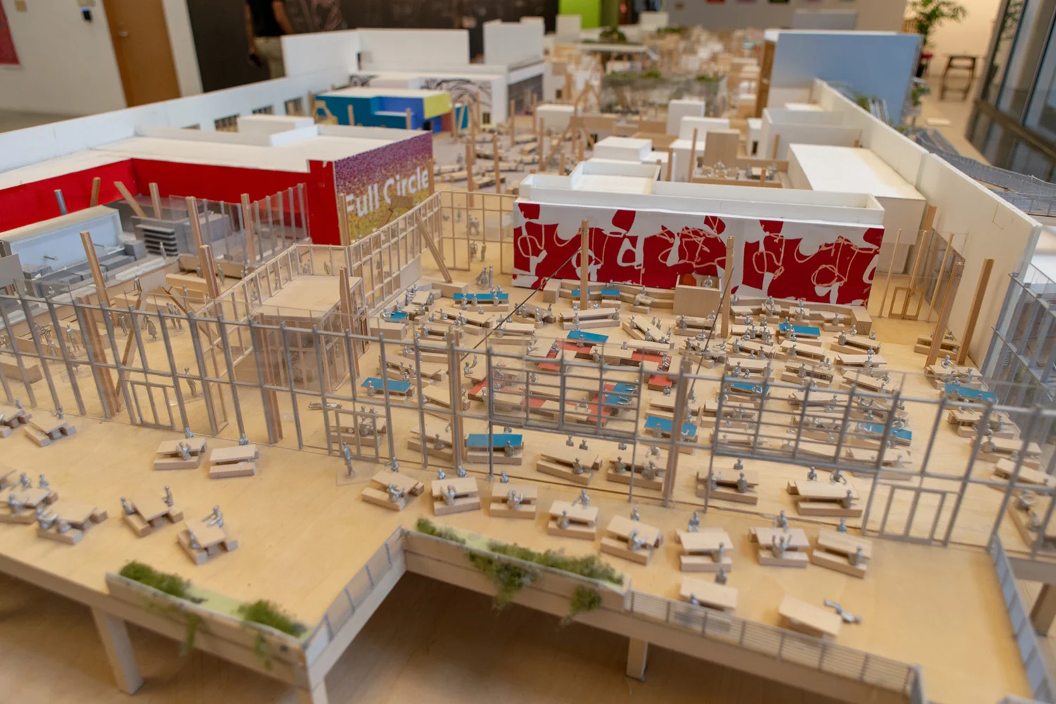 A scale model of one of the buildings on Facebook's Menlo Park campus gives a bird's-eye view of the open floor plan concept used in the company's offices. Photo: Gregory Cowley