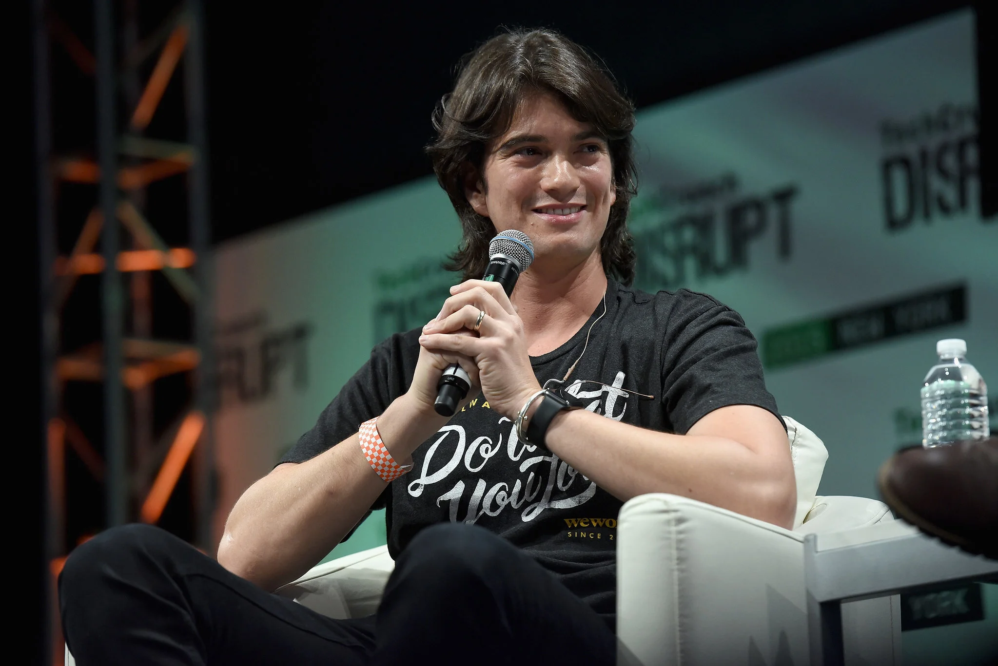 Adam Neumann speaks during TechCrunch Disrupt NY in 2015. (Noam Galai/Getty Images for TechCrunch)