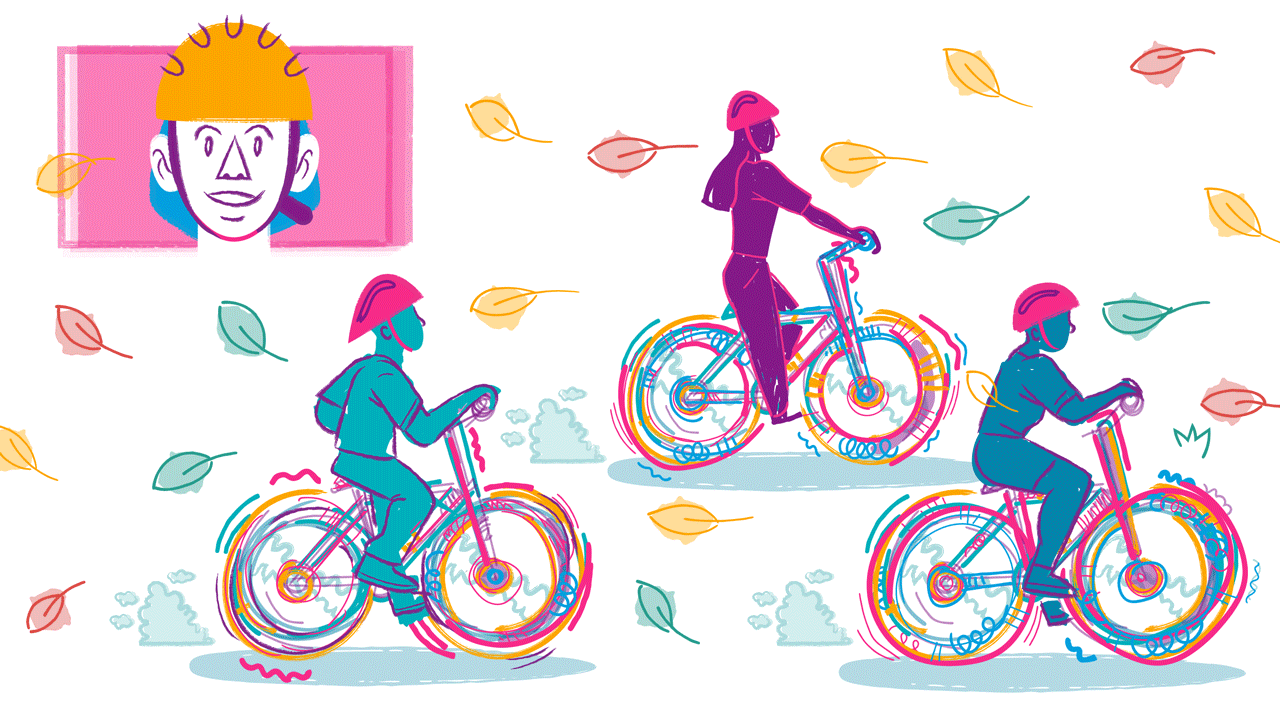 teens-ebikes-fall-helmet-leaves.gif
