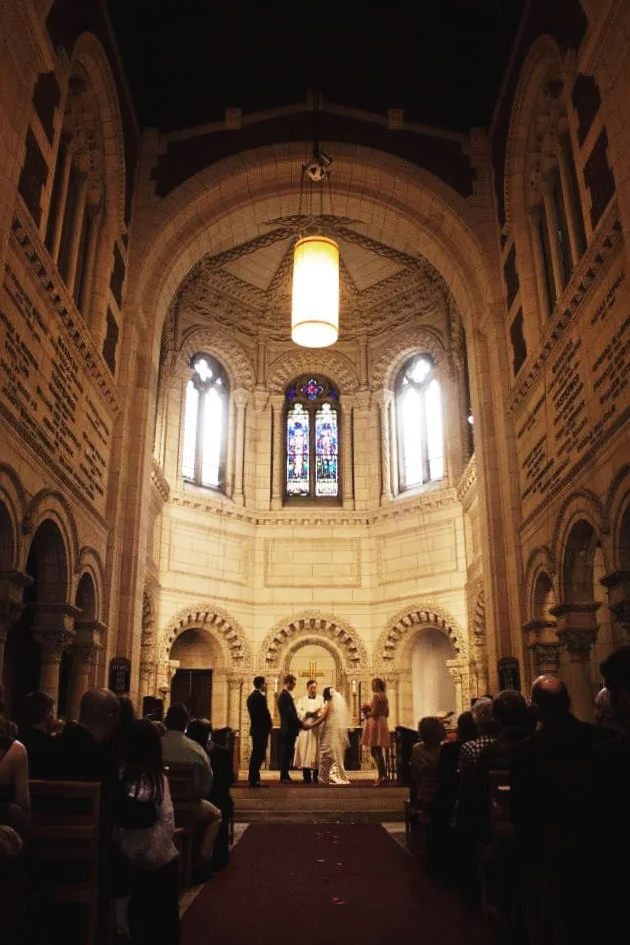 A wedding in the Chapel of St. George's at 4 Rutherford Place.