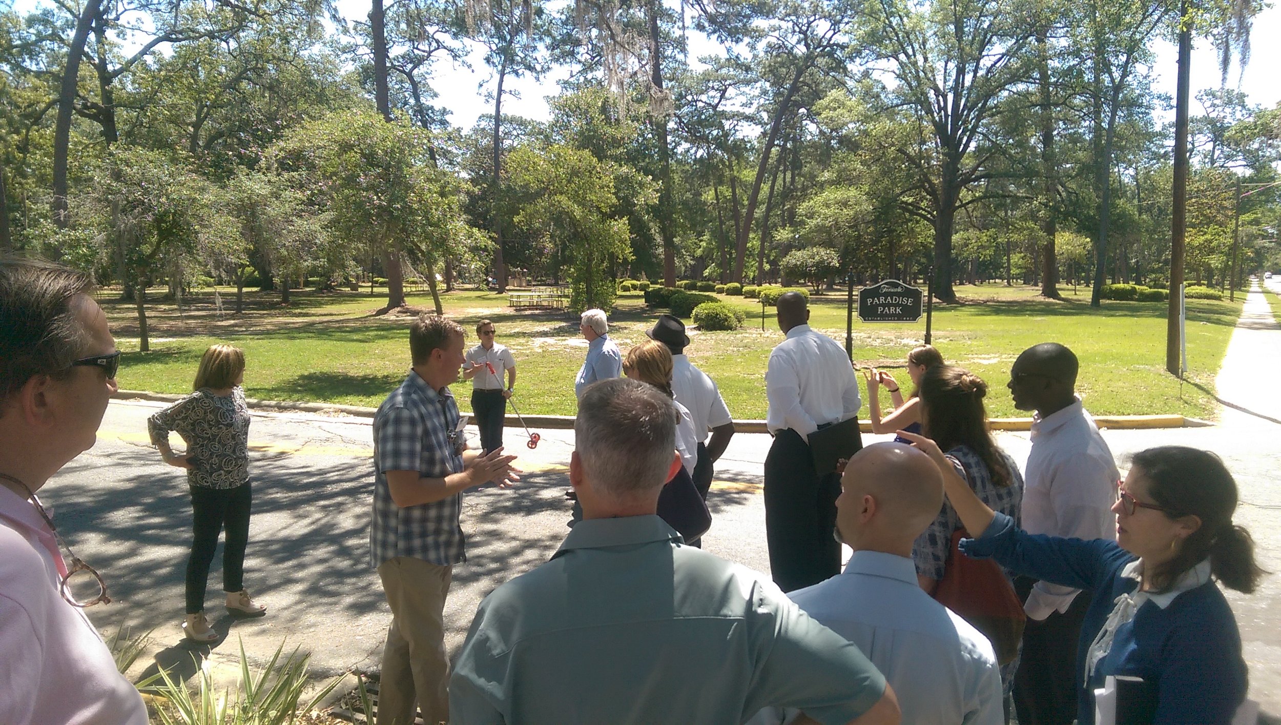 Consultants, City Officials, and City Residents touring neighborhoods in Thomasville