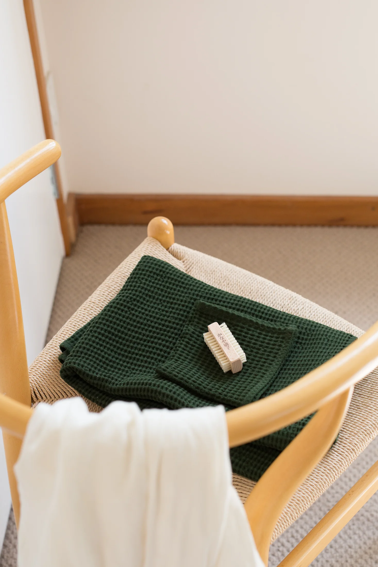 COTTON WAFFLE TOWELS — KAWAKAWA GREEN