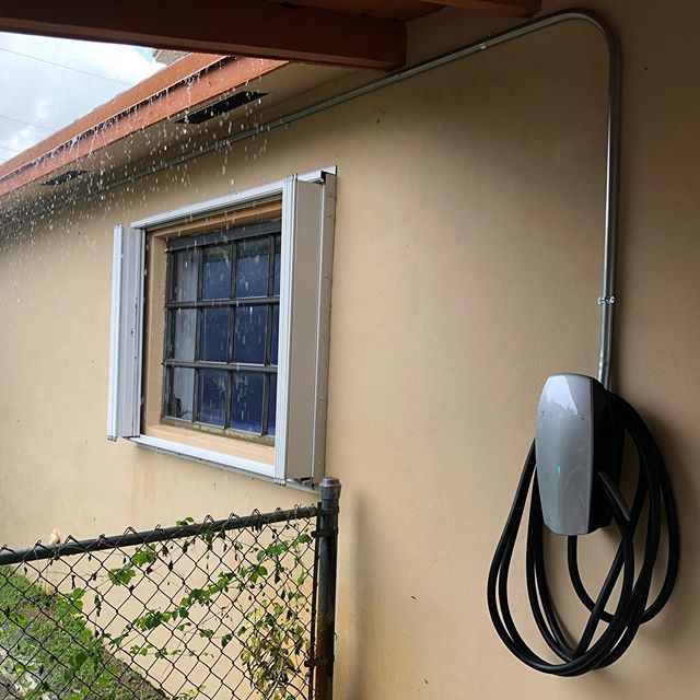 Another happy Customer with their Wall connector installed just in time before it started raining. Great Job by our dream team we only know how to do it the right way. Give us a call and we will make sure that your installation was done right the fir