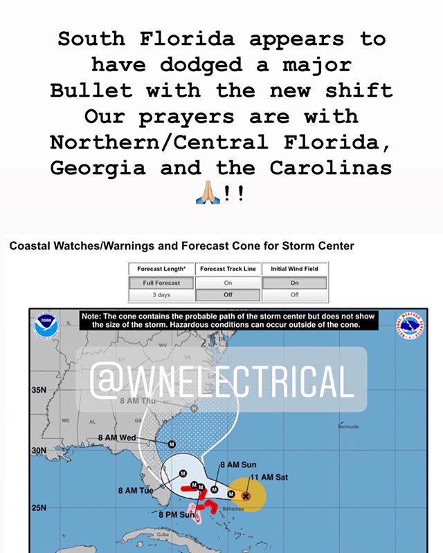 Looks like South Florida dodged a major bullet with the shift. Please keep your preparations in effect until the Hurricane has cleared your area due to the unlikely chance it changes course. Our thought and prayers are with Central, Northern Florida,