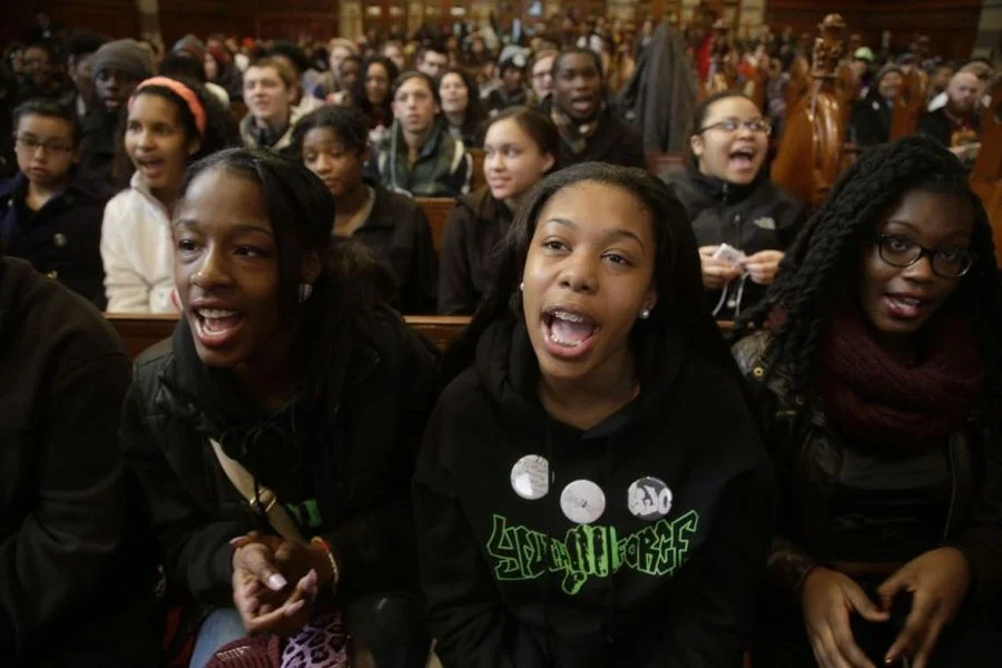"Youth Lead the Change" is a participatory budgeting program in Boston in which youth decide how to spend $1,000,000 of the City’s budget. Boston is the first city to have such a program. While NYC has a similar participatory budgeting program, it does not have a dedicated process just for youth. Instead, young people can participate in the general participatory budgeting process. Image © City of Boston