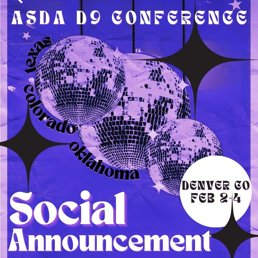 SOCIAL ANNOUNCEMENT!!! We are excited to finally release the locations of our socials for the 2024 ASDA D9 Conference. It is so important for attendees to show up on time and in theme 🕺🪩