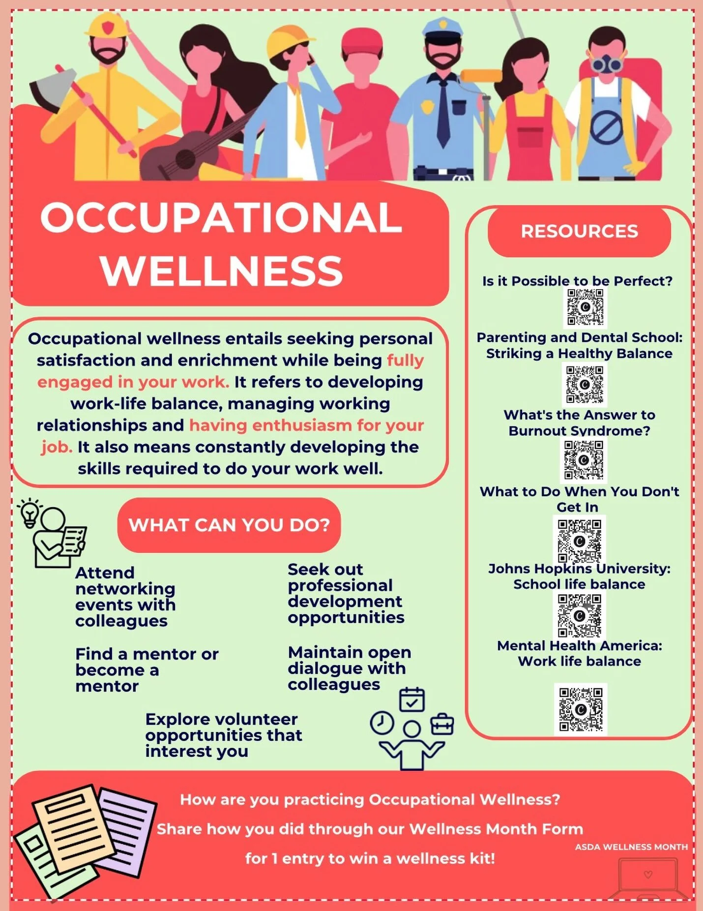 Occupational wellness is about finding purpose and fulfillment in what you do while creating a healthy balance between school, work, and life outside of dentistry.

As dental students, it&rsquo;s easy to get caught up in the next exam, clinic require