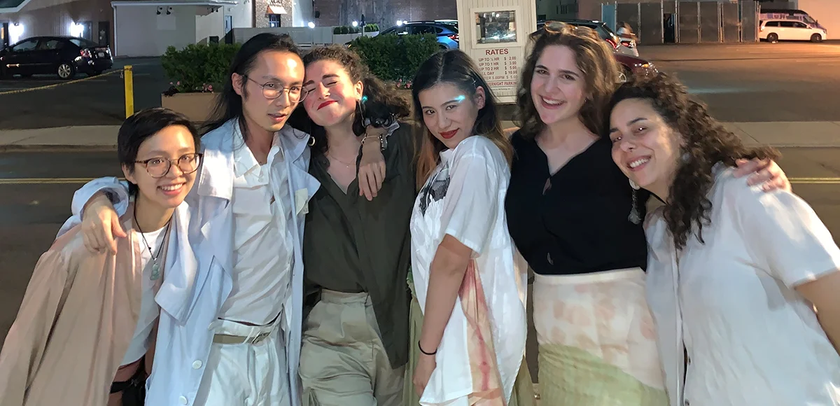 Olivia, Tessa, and bFt LAB designers celebrate after the inaugural bioFASHIONtech Summit