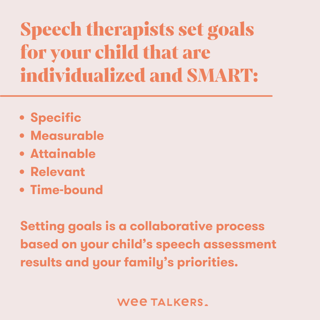 Speech therapists set SMART goals for preschoolers in speech therapy