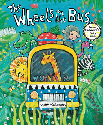 The Wheels on the Bus by Jane Cabrera. Reading book for toddlers speaking in short phrases.