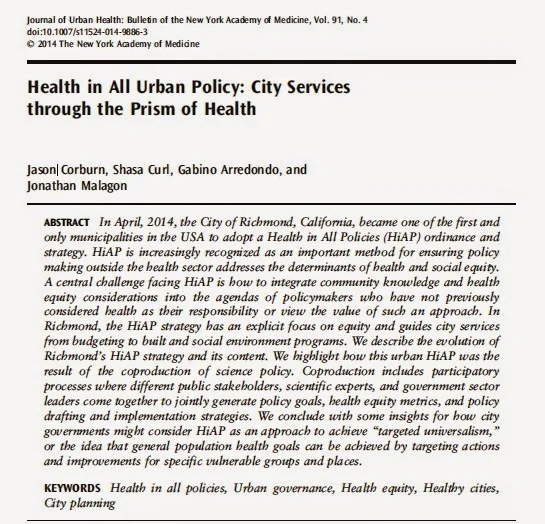 Health in All Urban Policies - new publications