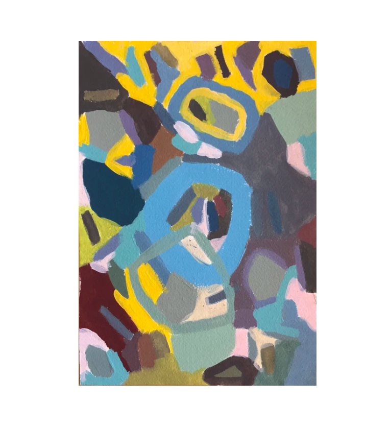 Colourist Abstract, Acrylic on Paper, $810 AUD / 500€ Custom Framed, 18 x 25 cm unframed, Ships from Australia