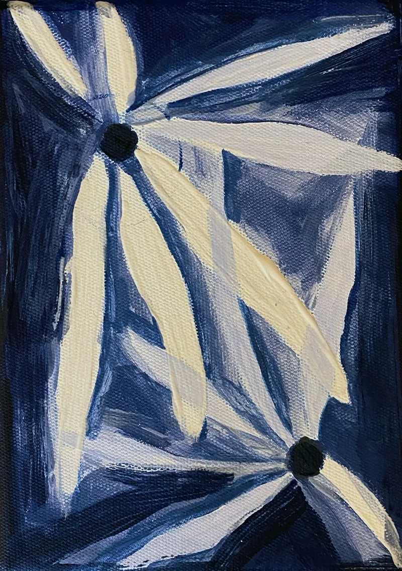 Painted Daisy, Acrylic on Canvas, 13 x 18.5 cm, $275 AUD / 165€, Ships from Australia