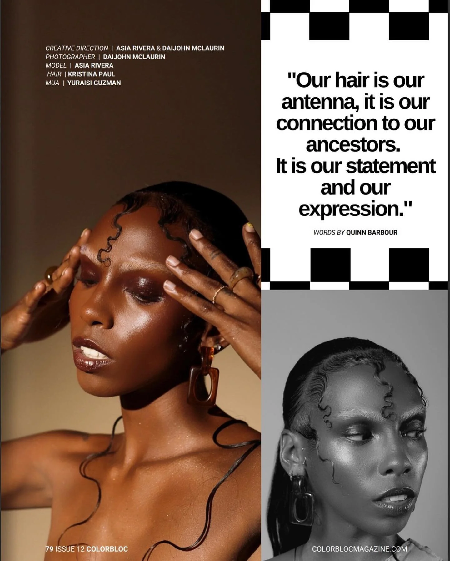 Asia Rivera for Colorbloc Magazine: Issue12 &ldquo;Don&rsquo;t Touch My Hair&rdquo; 

Project Management: @asiaaa.ny 
Model: @asiaaa.ny 
MUA: @makeup_yourlifee 
Hair: @knotlessknudes 
Wardrobe: @planet.aura
