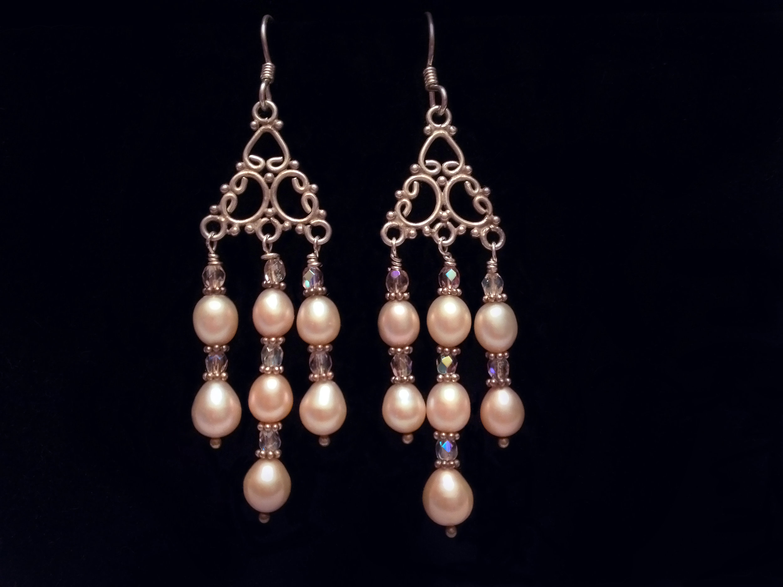 Sterling, crystal and freshwater pearls