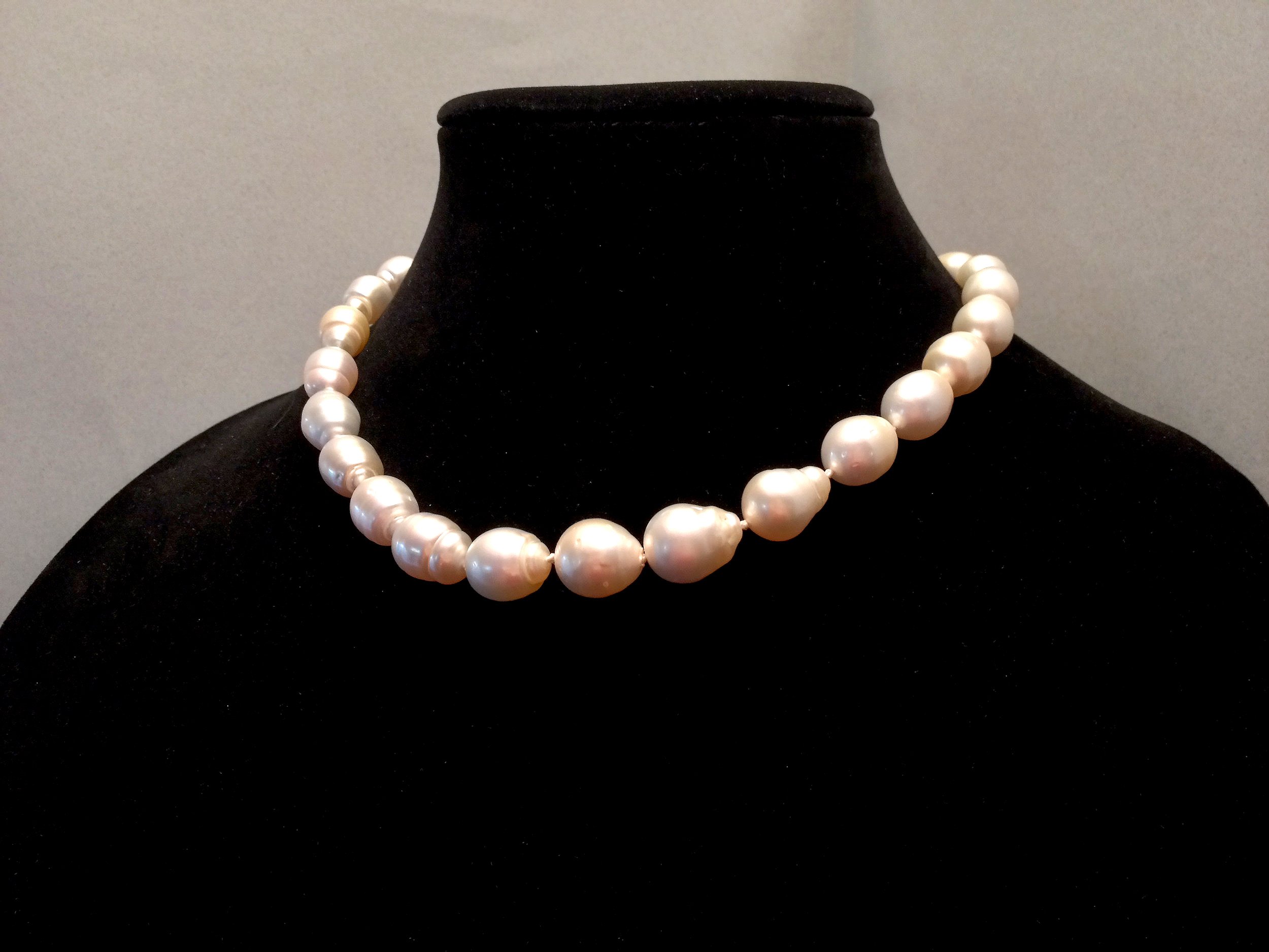 White baroque pearls