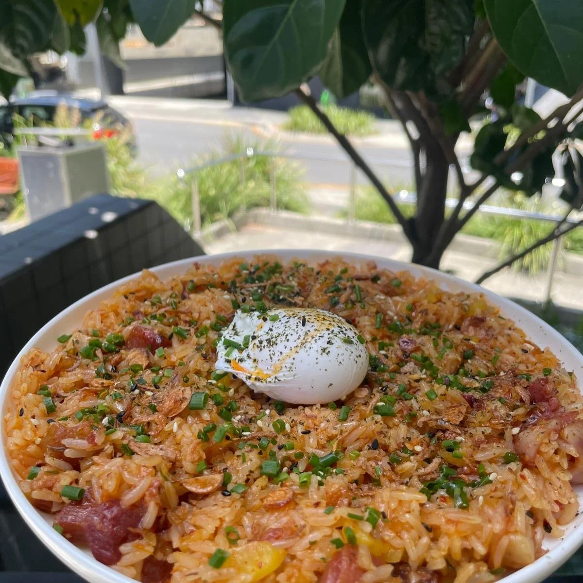 Korean Pork Pilaf
This week&rsquo;s special &mdash; Korean-style pork pilaf with house pickled daikon, a soft poached egg, chives, chilli oil and sesame nori dust.
Comforting, savoury, and just enough heat.
Available for a limited time.
#alldaybne #w
