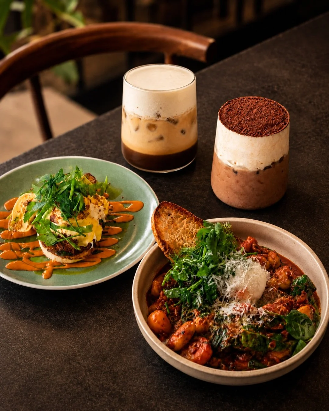 Your next Brisbane brunch date is officially sorted with the ALL DAY Brunch Duo.

Built for sharing, this breakfast set for two features our signature Brunch Gnocchi and classic All Day Eggs Benedict, paired perfectly with an Iced Tiramisu Latte and 