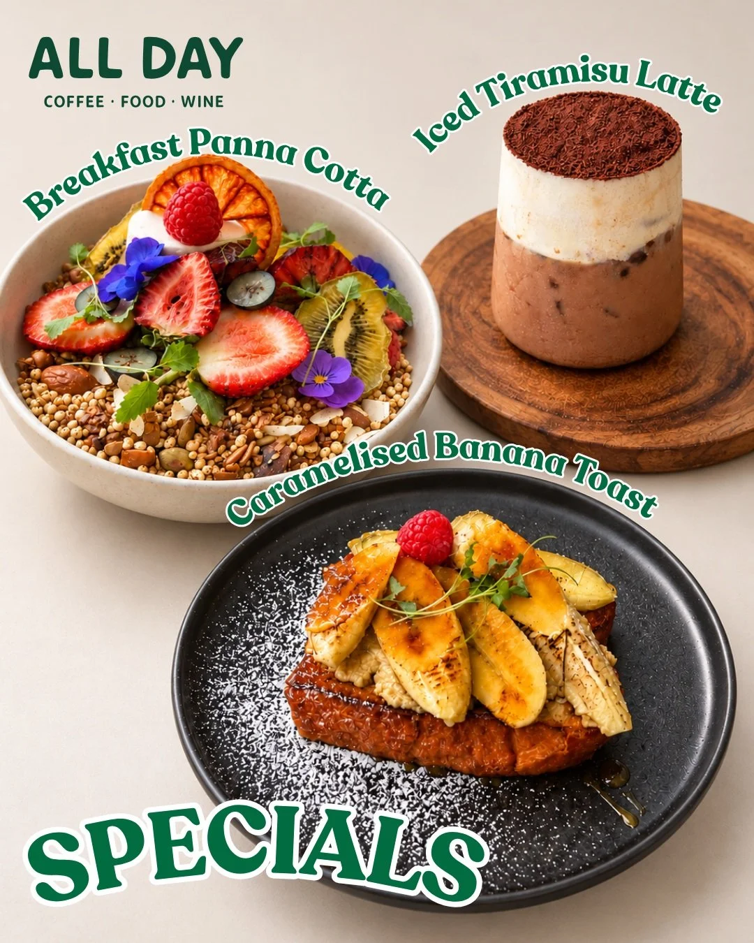 Sweeten up your week with our current lineup of specials. ✨

Whether you're craving something fresh and vibrant or completely decadent, we&rsquo;ve got your no-rush brunch sorted. On the board right now:

🍓 Breakfast Panna Cotta: A coconut panna cot