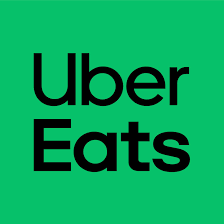 Uber Eats logo with green background and black text
