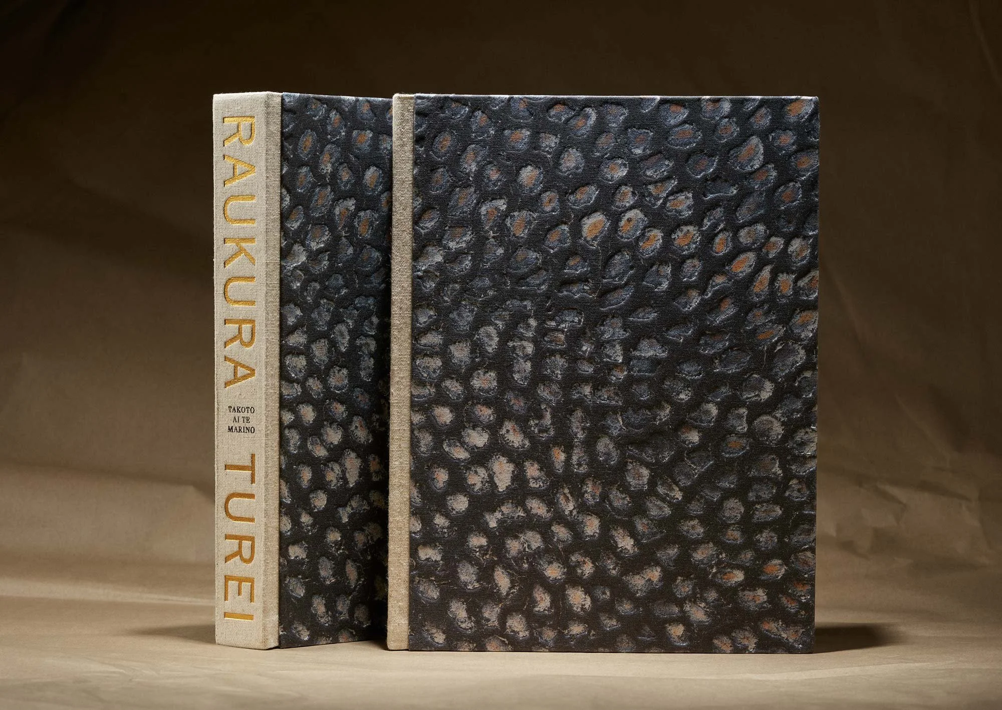 Takoto ai te Marino: Selected Works 2018–2025 is the first monograph on the work of Aotearoa artist Raukura Turei (Ngā Rauru Kītahi, Taranaki, Ngāti Pāoa, Ngāi Tai ki Tāmaki). The book is composed of five chapters, each dedicated to a diff