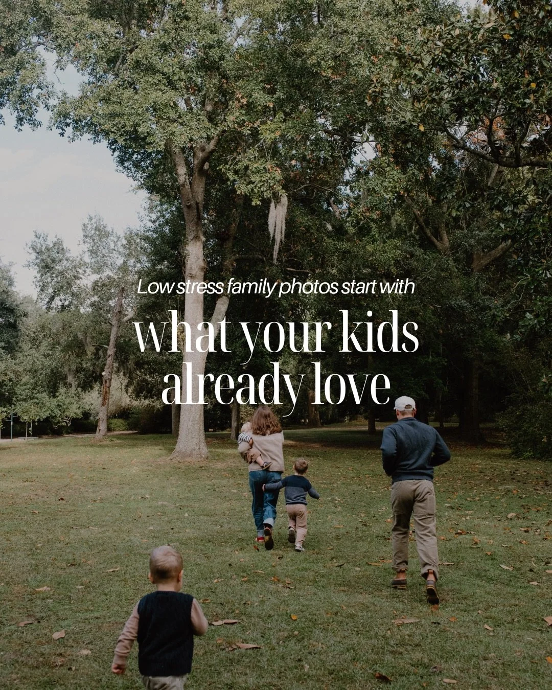 Family sessions can go so much better when the little things are taken care of first.

Timing it around your kids&rsquo; schedule, choosing a spot they already love or know, and letting them just be kids makes a difference.

No pressure or making the