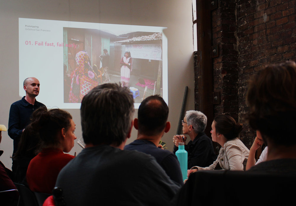 NYC Fellowship Alumni, Adam Little leads a session on rapid prototyping