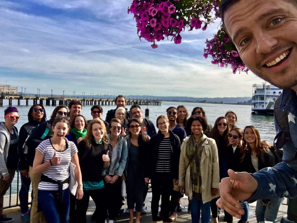 James takes a selfie of all of us at the Embarcadero
