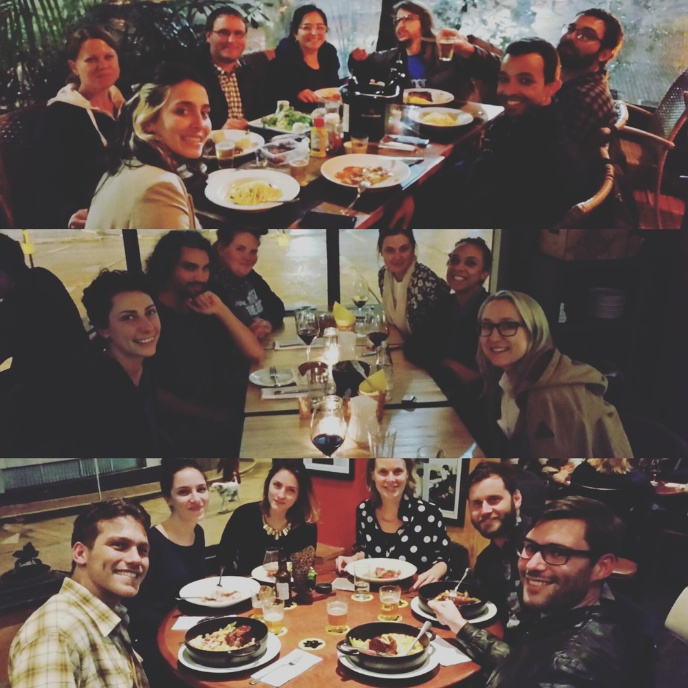 Group dinners with the mentors around town