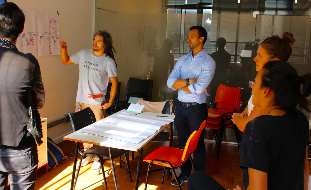 Teams run through their ideas and get some last minuet advice