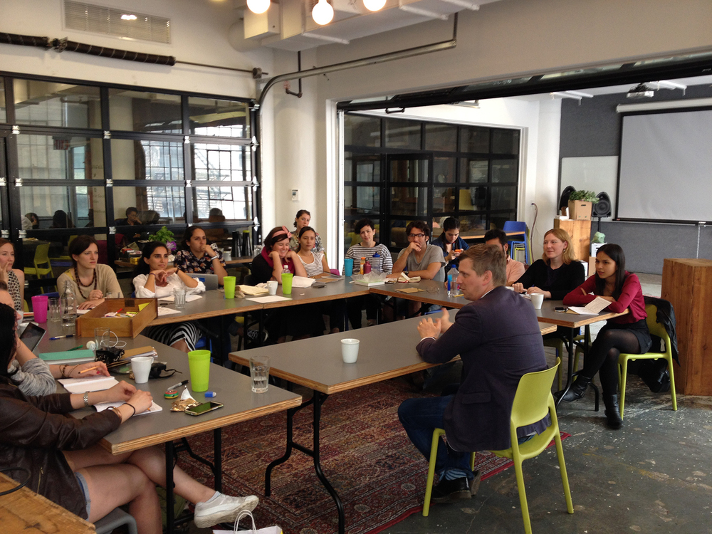Matt Stinchcomb presenting at the Un-School NYC