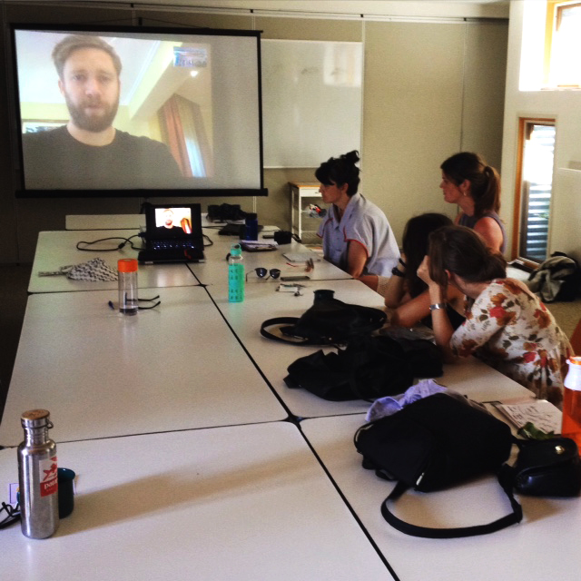 Simone Griffiths skyping in for his mentor session from Nairobi