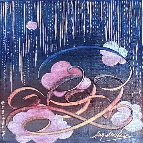 “Laura Canoura” (2020), Oil on fiberboard, 6 x 6