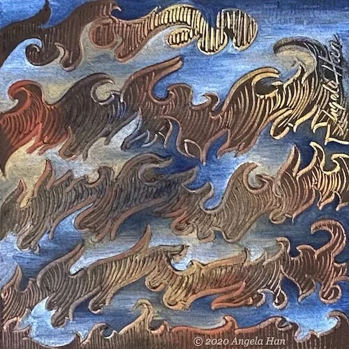 “Fatima Al Qadiri” (2020), Oil on fiberboard, 6 x 6