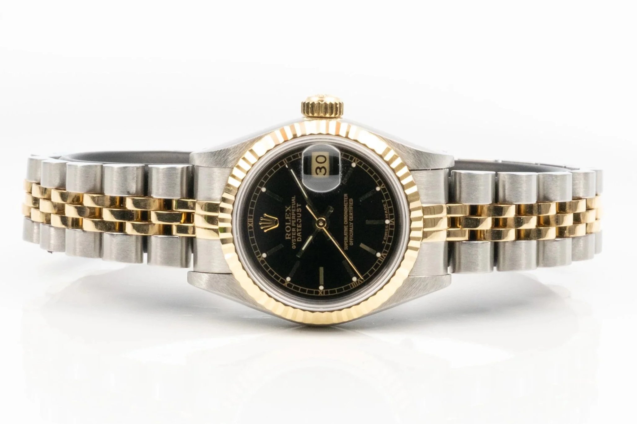 ROLEX Datejust 26 69173 bicolor schwarzes Zifferblatt