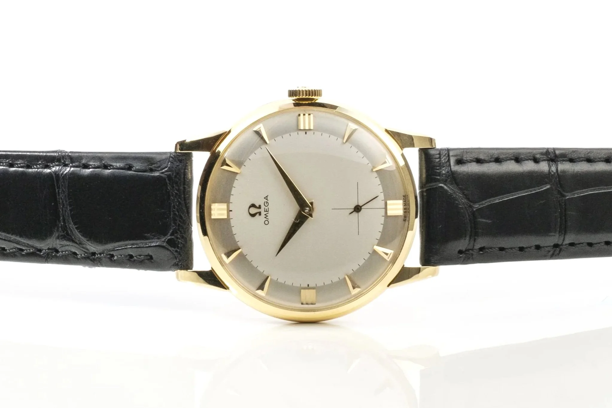 OMEGA "two-tone" markante Indexe Handaufzug Gelbgold 2404011