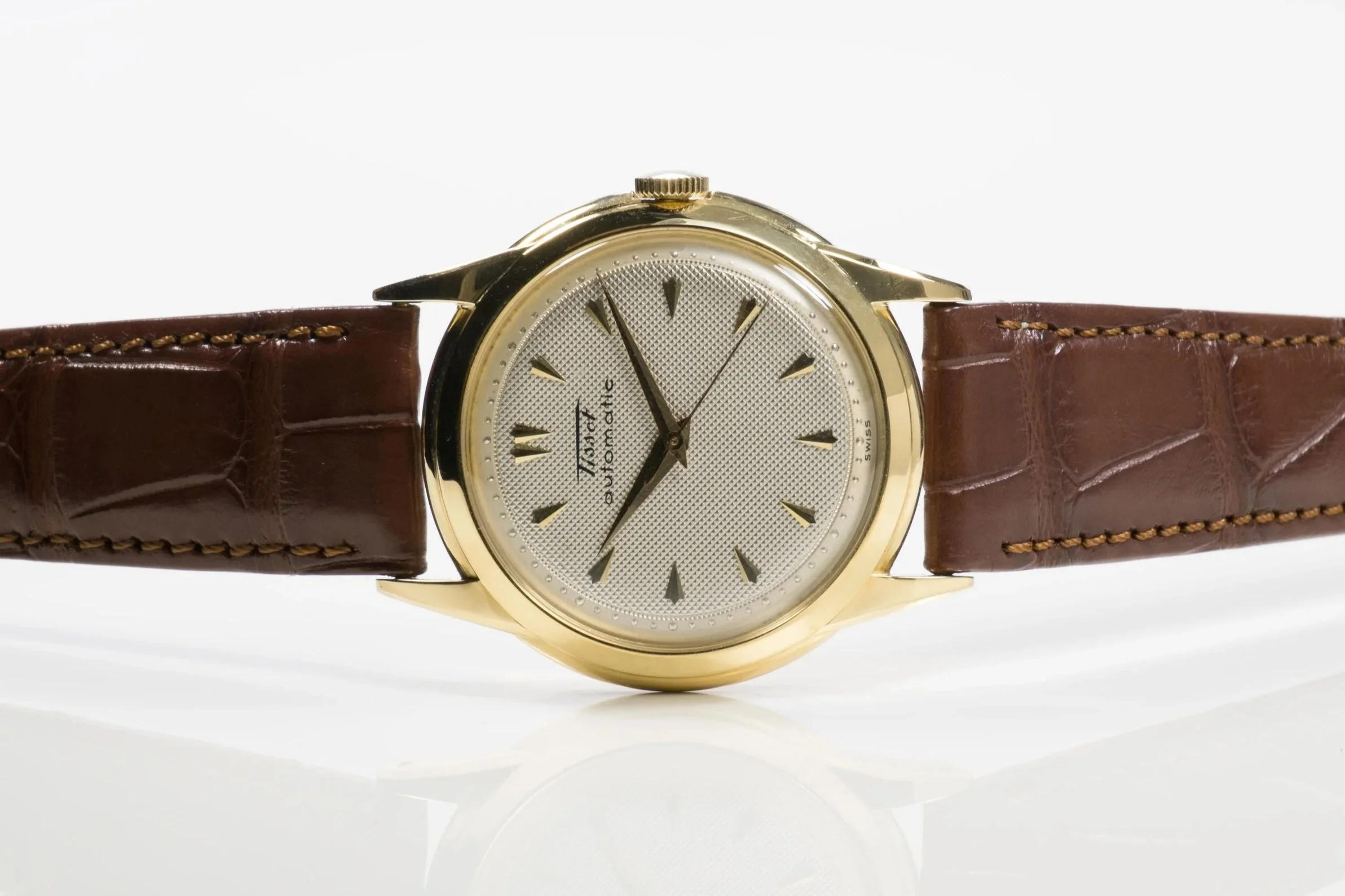 TISSOT seltenes Wabenzifferblatt Automatik in Gelbgold