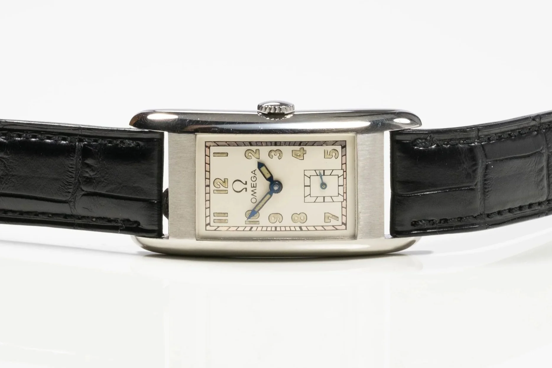 OMEGA "Banana" rechteckig Stahl