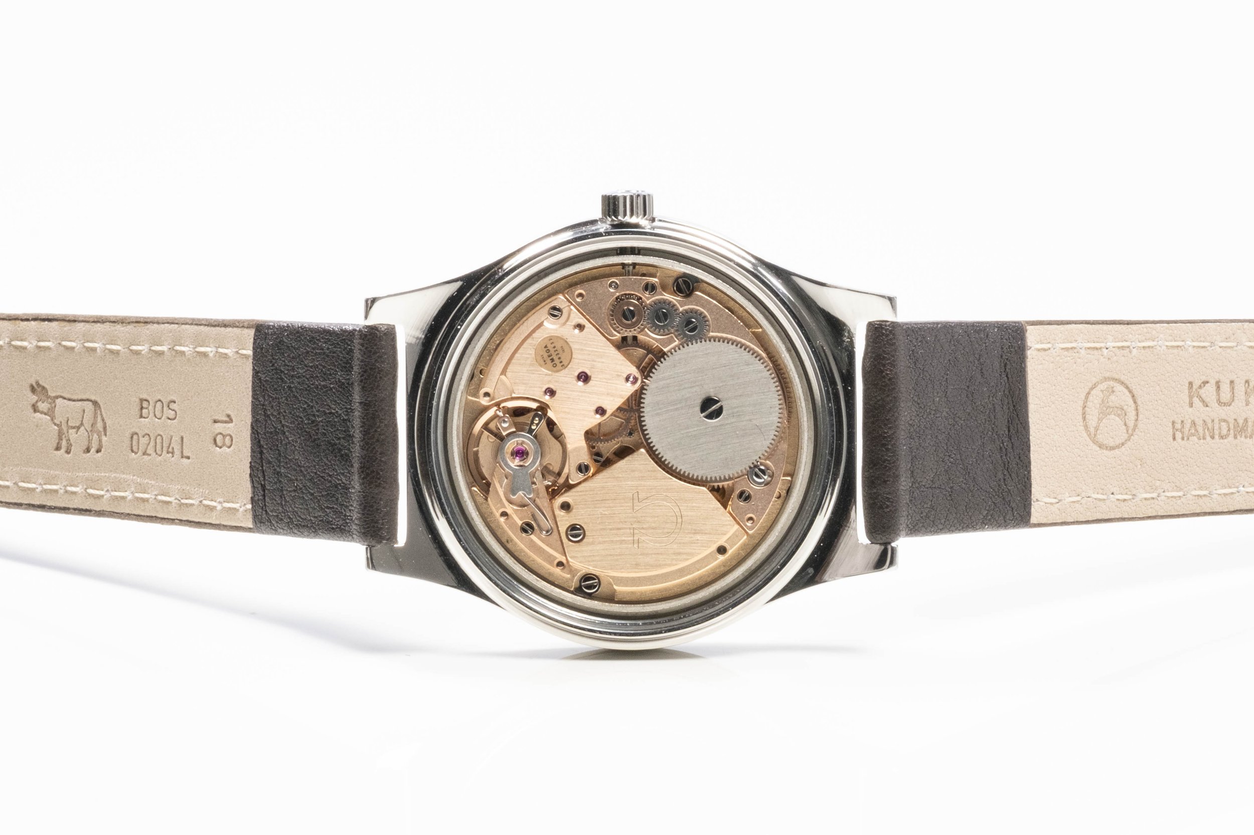 OMEGA Genève braun-rotes Zifferblatt Handaufzug Stahl Uhrwerk 2405009.jpg