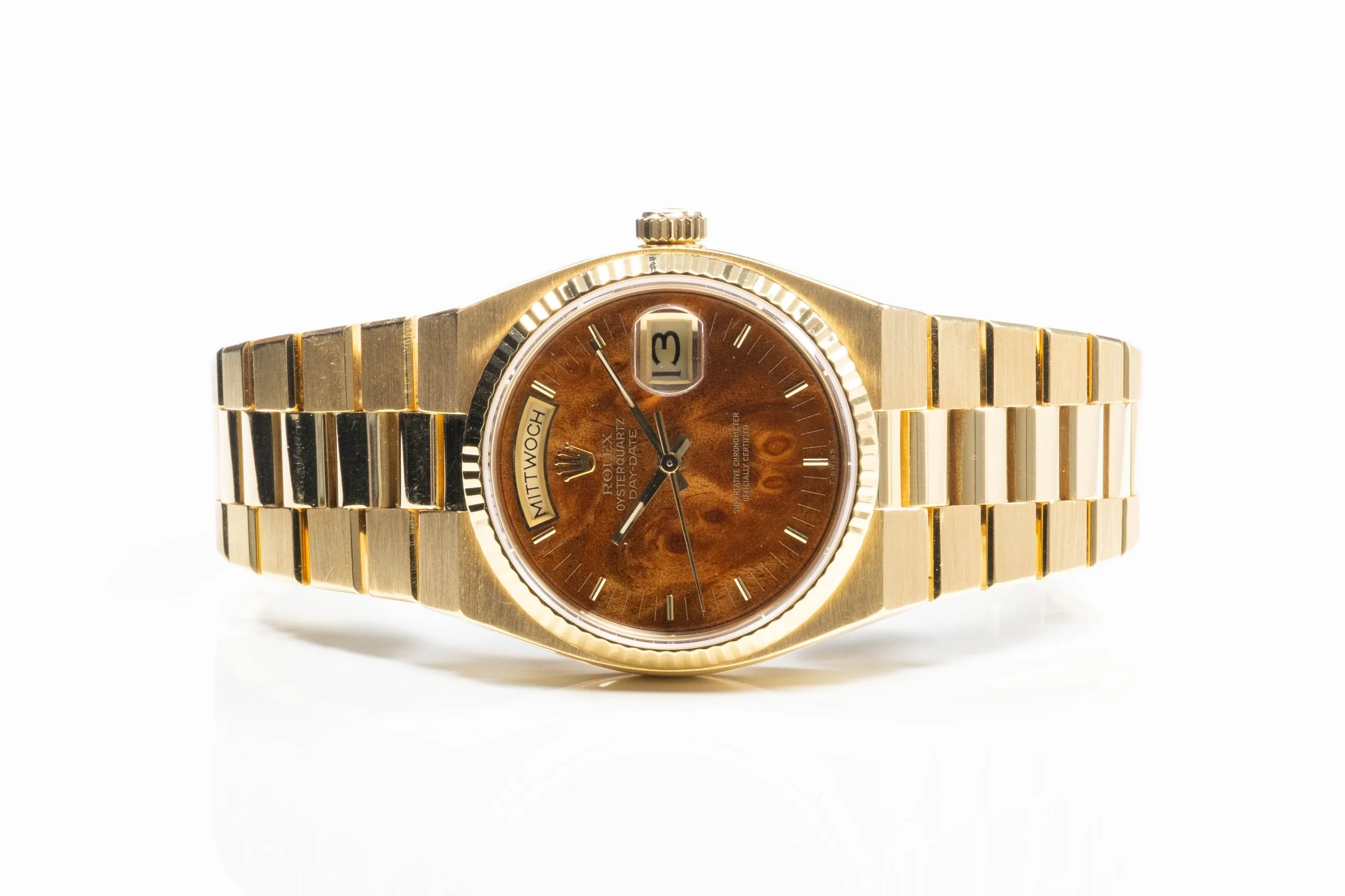 ROLEX Day-Date Oysterquartz 19018 Holz-Zifferblatt