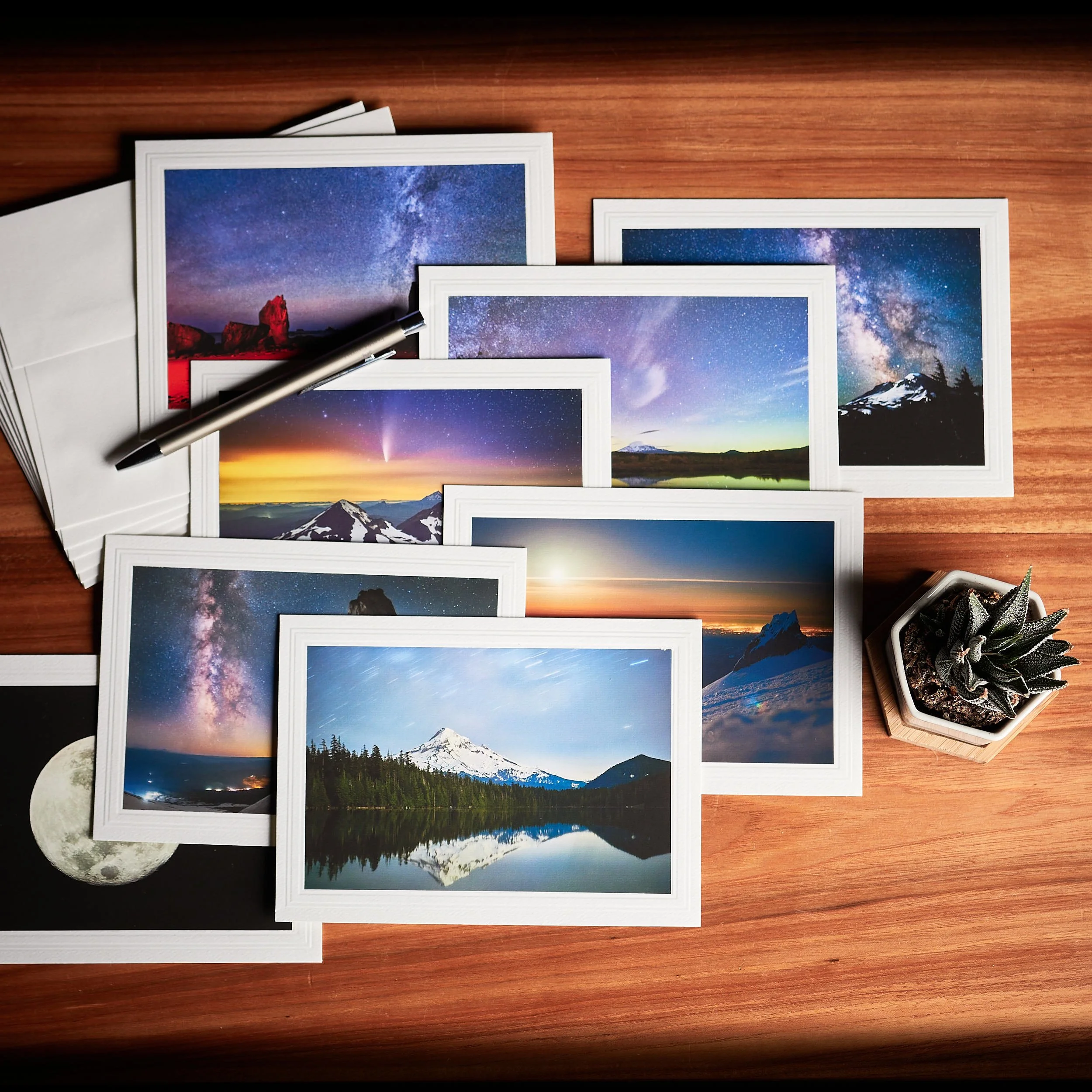 8x Night Skies Greeting Cards