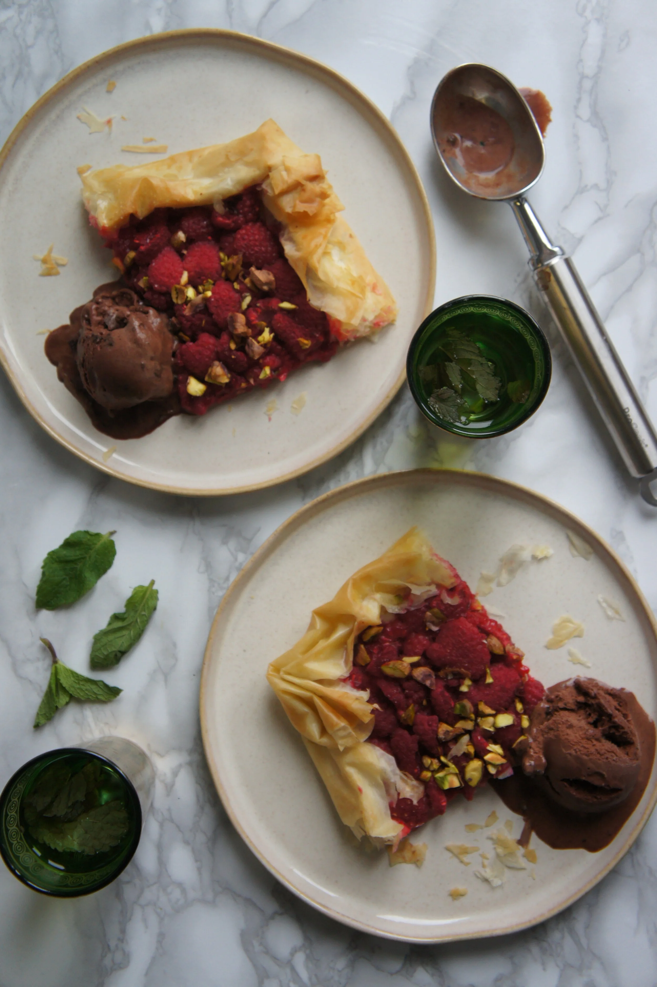 Raspberry &amp; Pistachio Tart with Moroccan Mint Tea