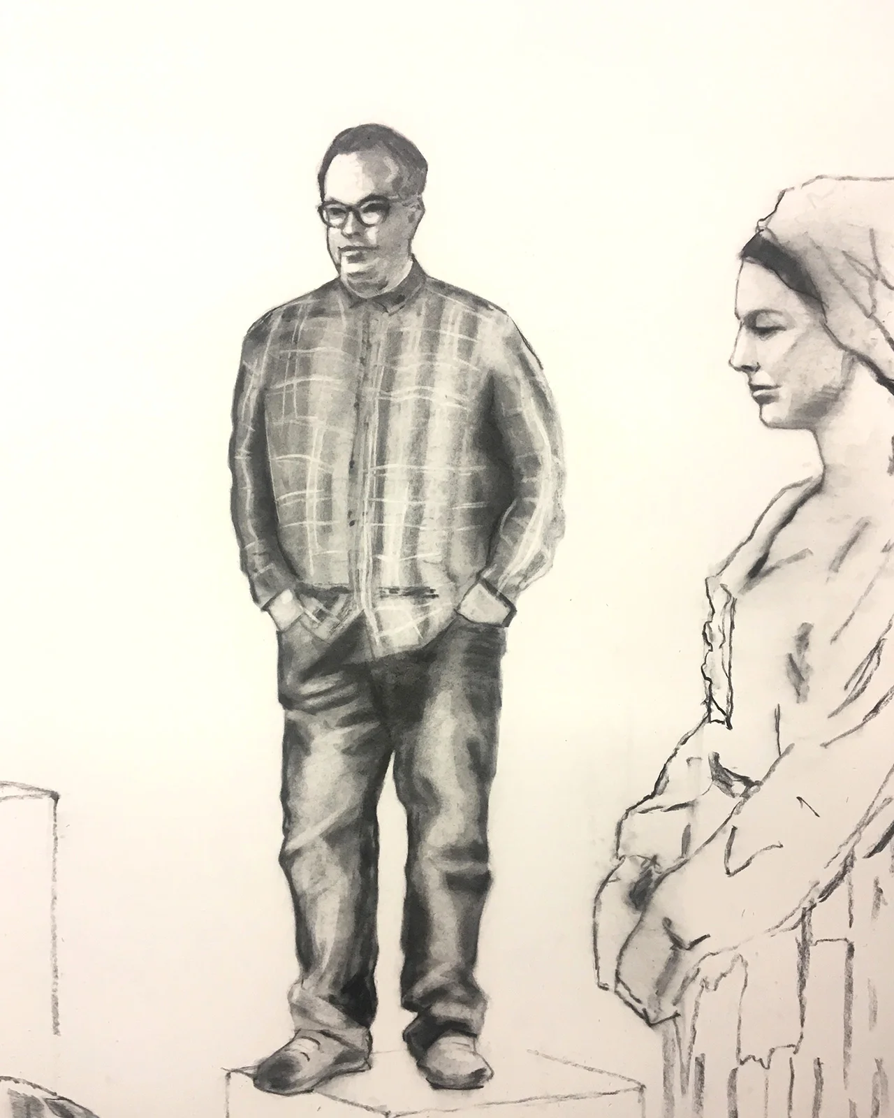   Dispossession Centre Panel  (in progress, detail)&nbsp;2017 114 x 190cm Willow charcoal on Arches 