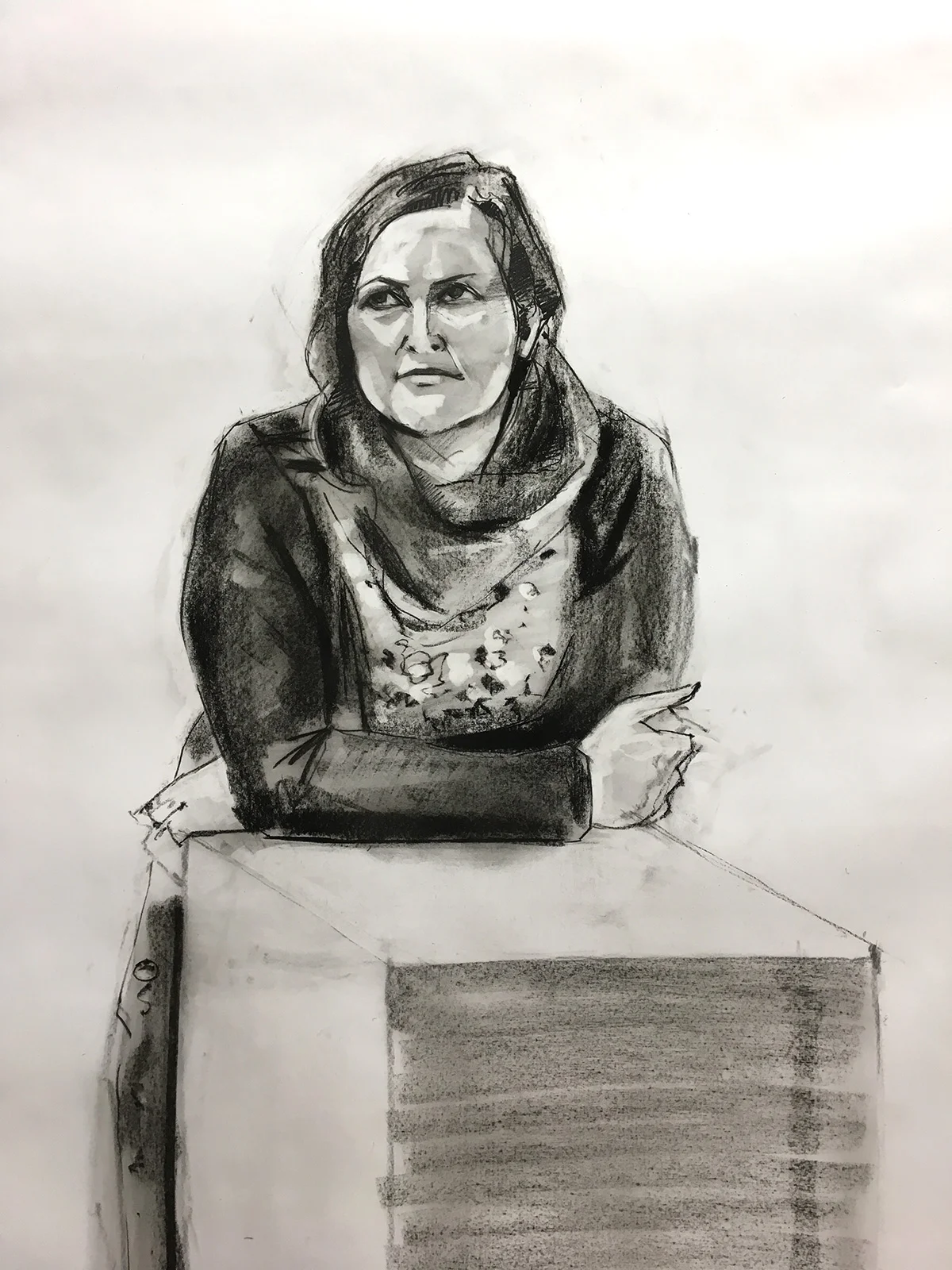   Dispossession Prep Drawing 5 &nbsp;2017 75 x 160cm Willow &amp; compressed charcoal on Cartridge 