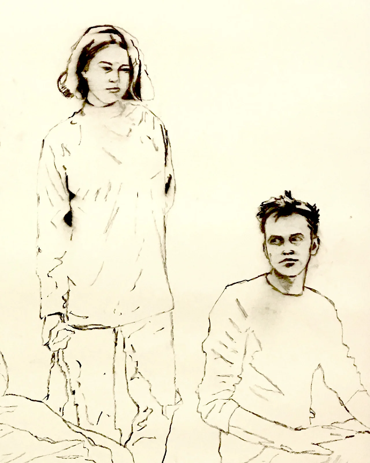   Dispossession Left Panel  (in progress, detail)&nbsp;2017 114 x 190cm Willow charcoal on Arches 