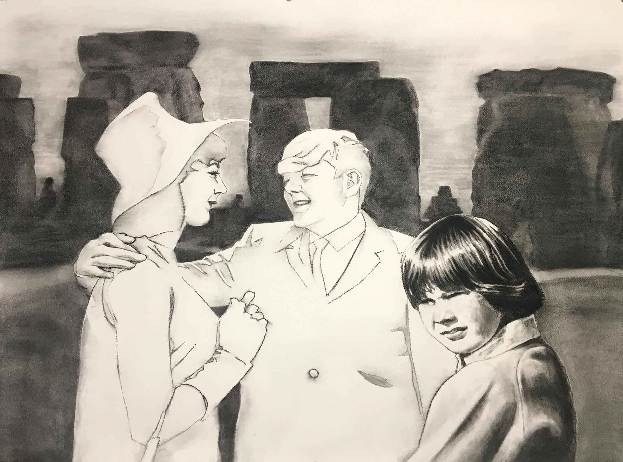   Mock History  2017 160 x 140cm Willow charcoal on Fabriano Grossi 