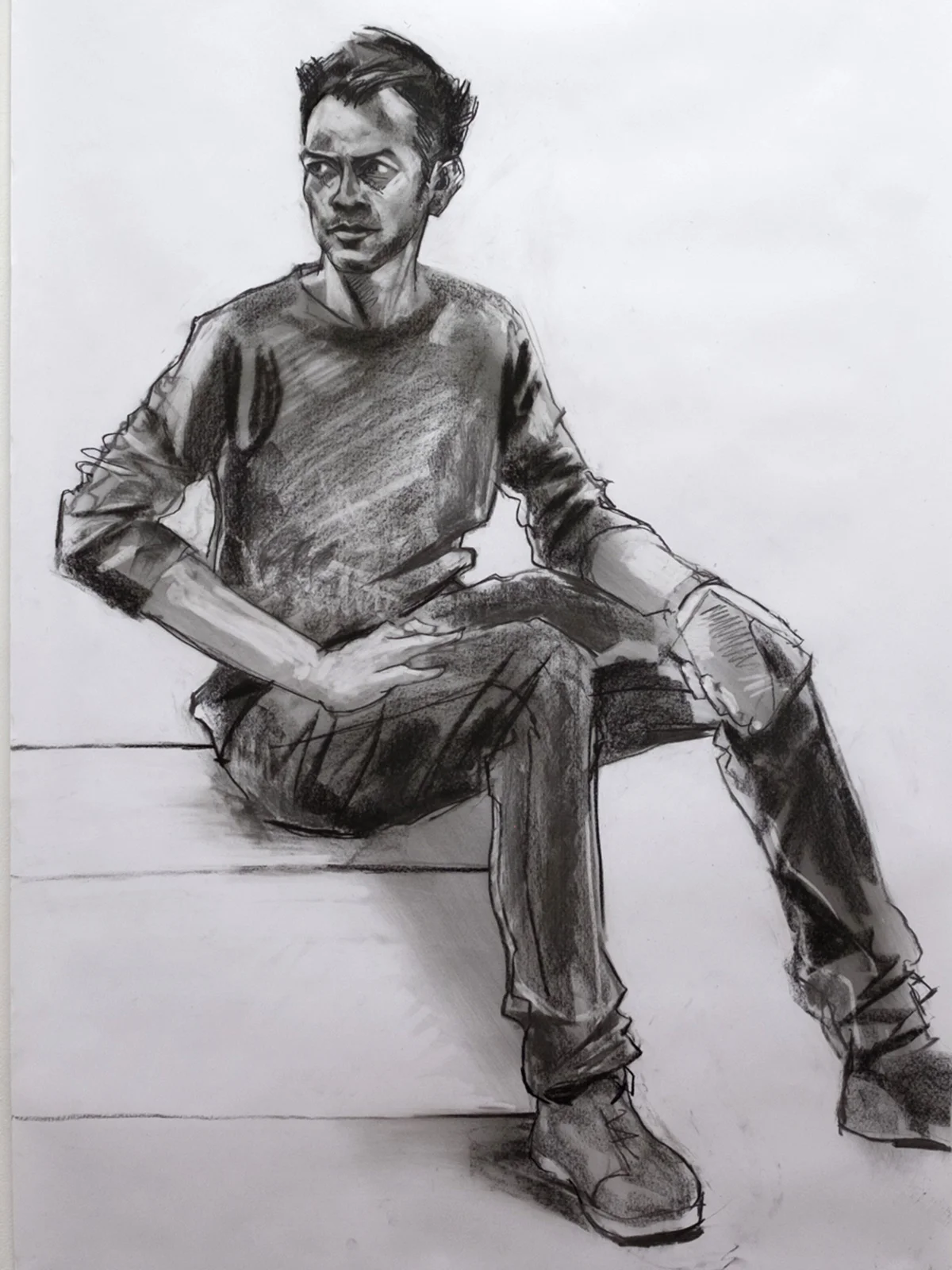   Dispossession Prep Drawing 2 &nbsp;2017 75 x 160cm Willow &amp; compressed charcoal on Cartridge 