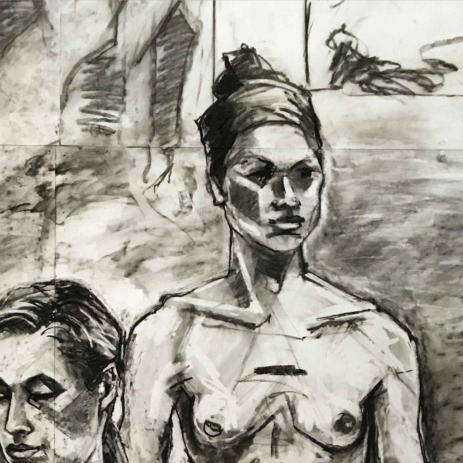   Studio Group  (detail right panel, in progress) 