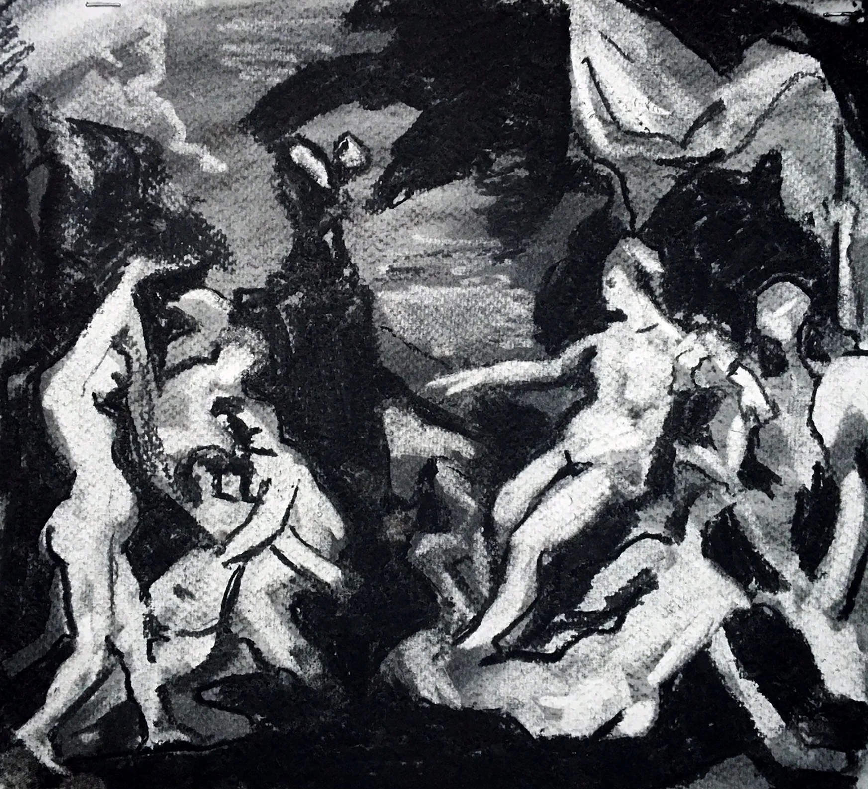   Baroque Study  2016 28 x 24cm Willow charcoal on Canson 