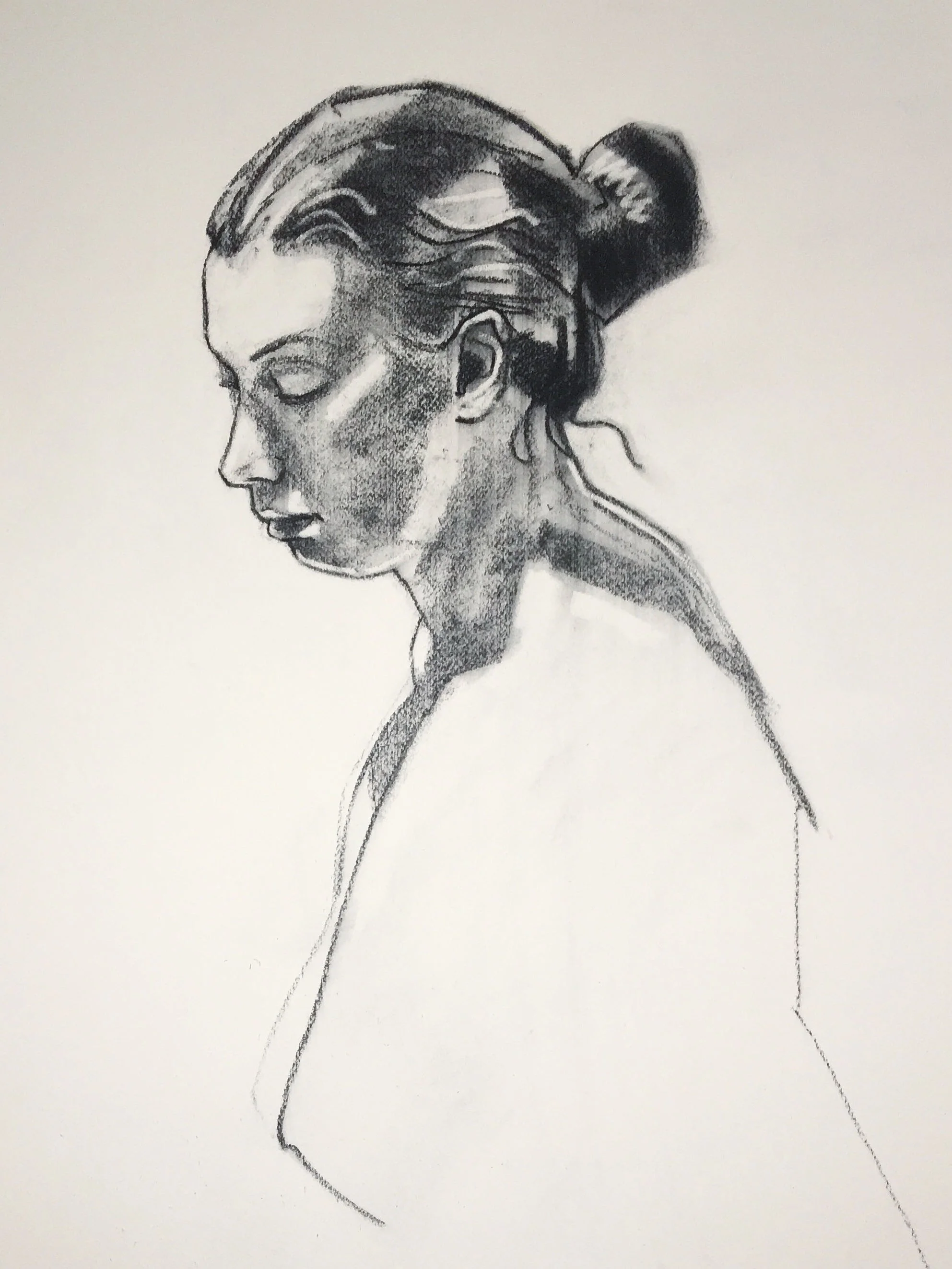   Profile  2017 70.5 x 100cm Willow charcoal on Fabriano 
